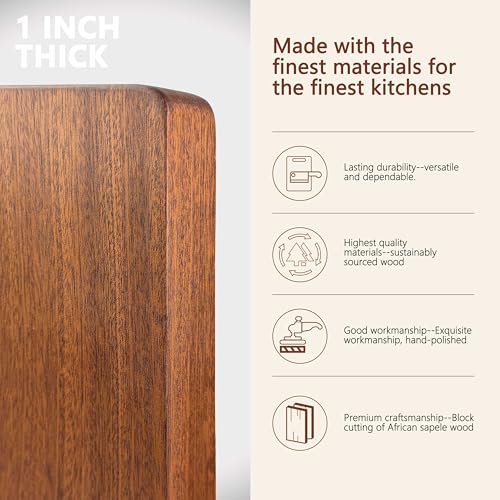 Solid Sapele Wood Cutting Board One