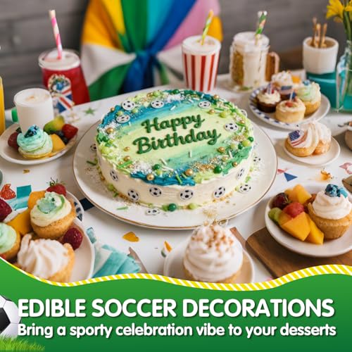 Edible Soccer Sprinkles for Cake Decorating (4.6 Ounce)