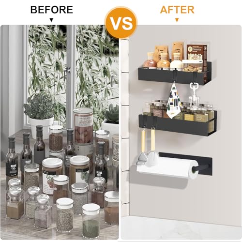 4 Pack Magnetic Spice Rack for Refrigerator
