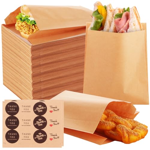 600 Pack Paper Sandwich Bags 8x6.3 inch Wax Paper Bags (600 Count)