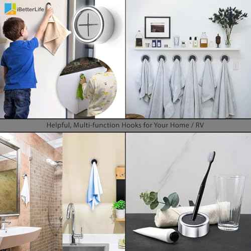 Adhesive Kitchen Dish Towel Hooks (4 Count)