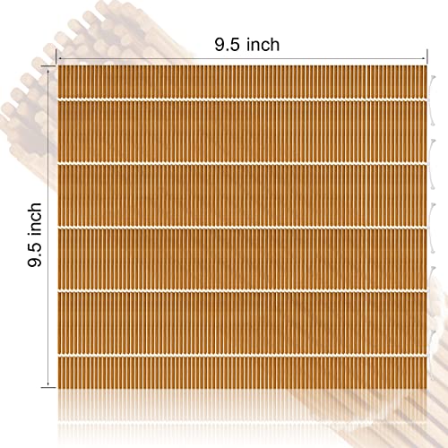 9.5"x9.5"Bamboo Sushi Rolling Mat (4 Count)