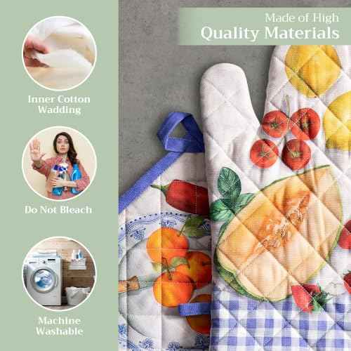100% Cotton Oven Mitt & Pot Holder Set (2 Count)