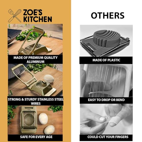 Good Grip Egg Slicer for Hard Boiled Eggs Heavy Duty Professional Large Aluminum Egg Slicer with Stainless Steel Wires Kitchen Aid Egg