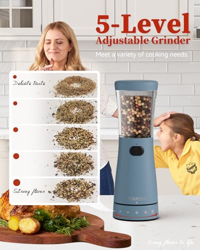 Electric Salt and Pepper Grinder Set with Storage Base (2 Count)