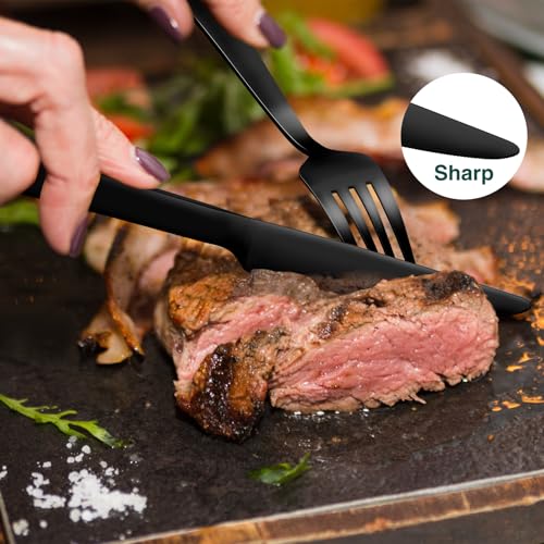 40 Pieces Black Silverware Set (8 Count)
