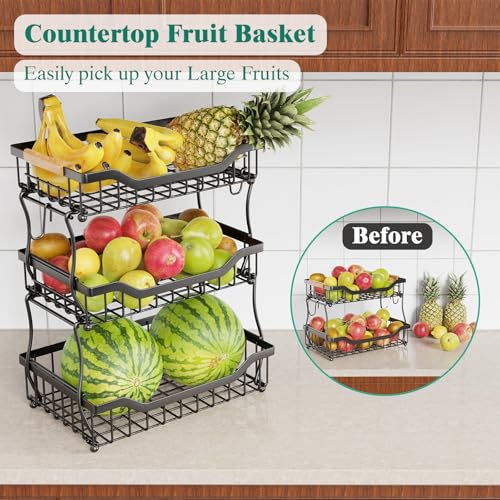 3 Tier Countertop Fruit Basket for Kitchen