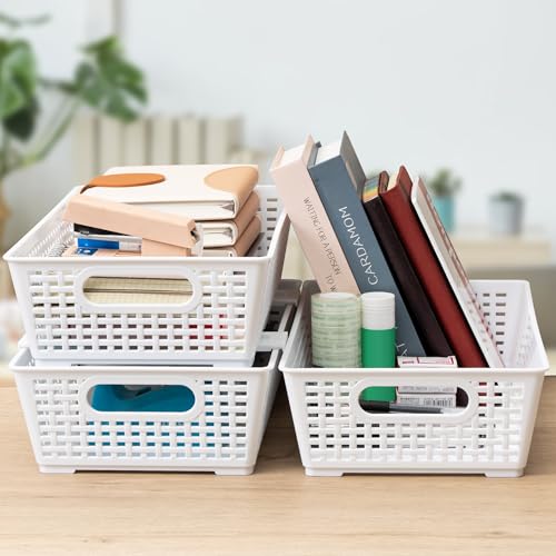 Stackable Woven Plastic Basket (6 Count)