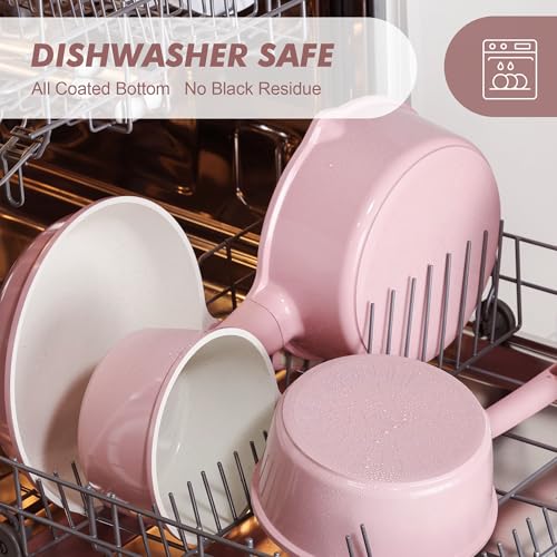 Ceramic Nonstick Saucepan with Lid 1.5 QT