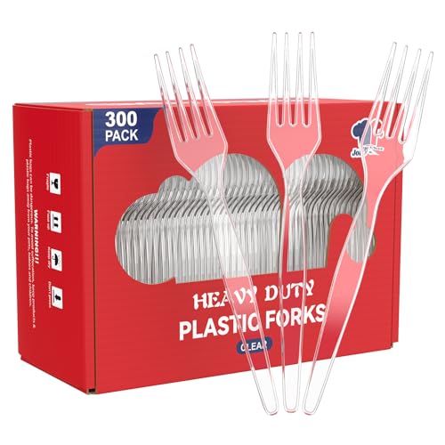 300 Count] Clear Plastic Forks