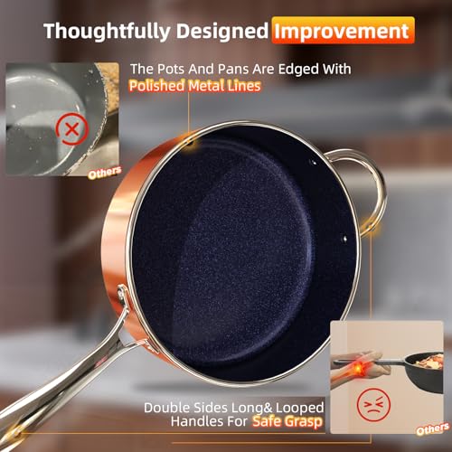 Deluxe DUXANO 14PC Healthy Pots and Pan With 9H Anti