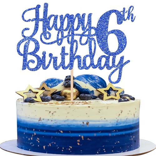 1 PCS Happy 6th Birthday Cake Topper