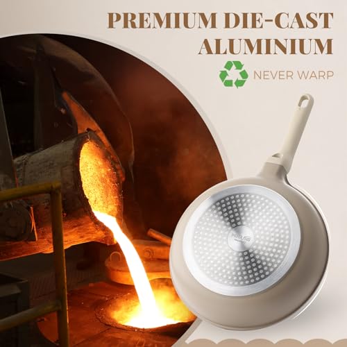 Nonstick Deep Frying Pan with Glass Lid