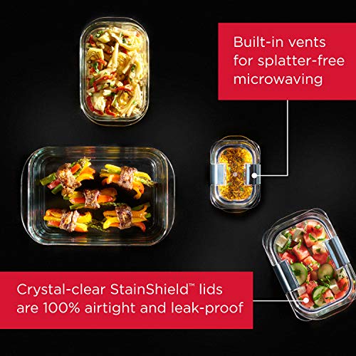 Brilliance Glass Food Storage set of 4 containers 8 total pieces (4 Count)