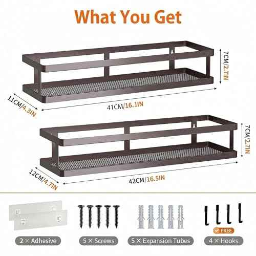 2 Pack 16.5" Extra Long Slim Shower Caddy (2 Count)