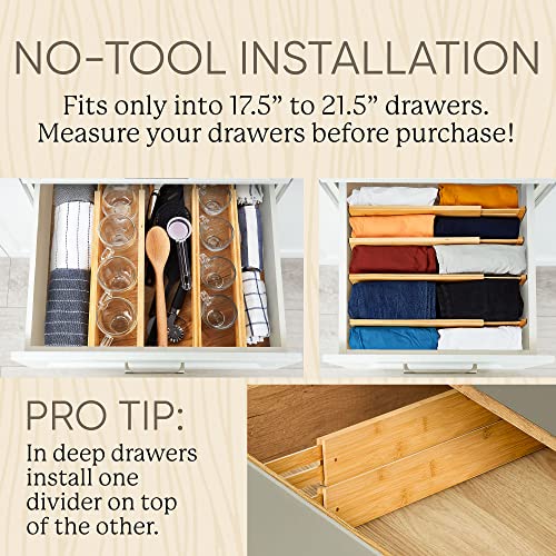 Expandable Bamboo Drawer Dividers (4 Count)