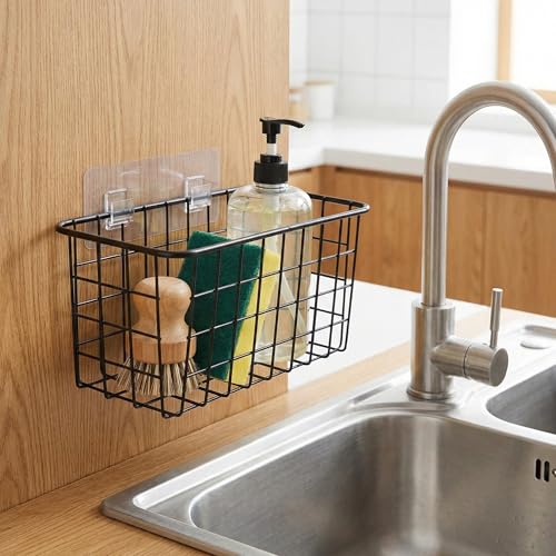 2 Set Adhesive Hanging Wall Basket Inside Cabinet Door Organizer (2 Count)