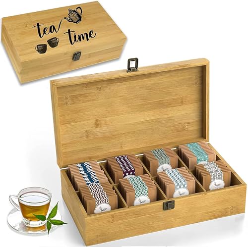 Bamboo Tea Organizer Box Chemical Free Eco