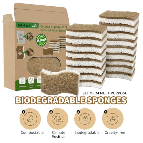 24 Pack Natural Kitchen Sponges (12 Count)