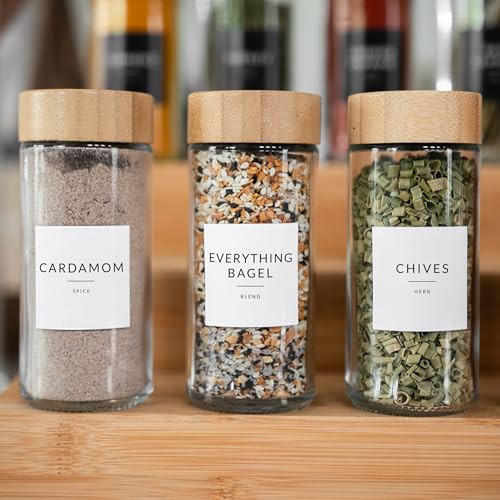 Glass Spice Jars with Label (24 Count)