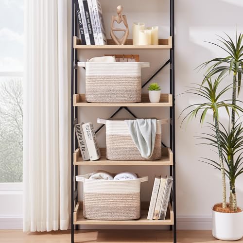 Cotton Rope Storage Baskets for Organizing Gradient Yellow 3