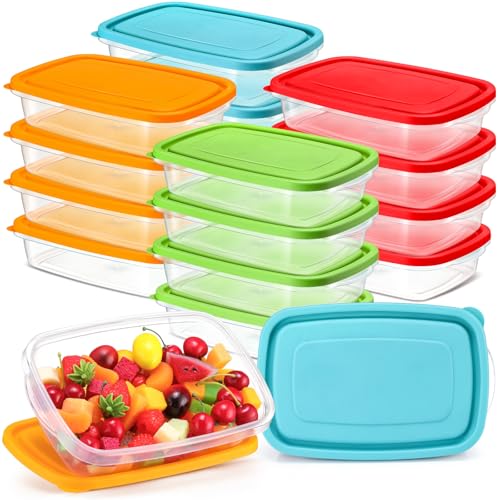 18 Pcs 33 oz Plastic Food Storage Containers with Lids (18 Count)