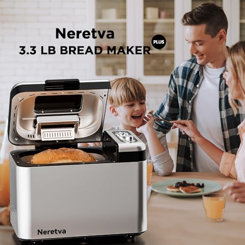 3.3LB &15-in-1 Bread Maker Dual Heaters with Auto Nut Dispenser
