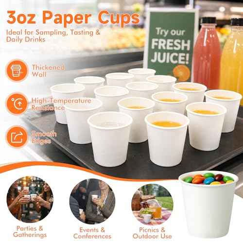 600 Pack 3 oz Bathroom Paper Cups for Mouthwash (600 Count)