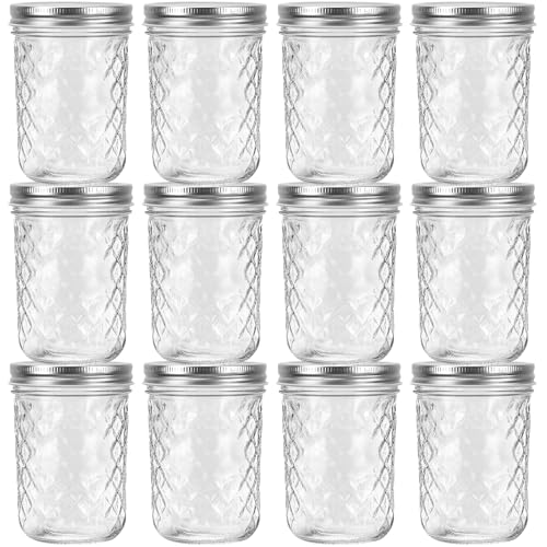 12 Pack16oz Wide Mouth Glass Mason Jars