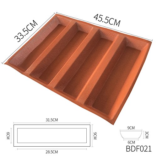 Silicone Bread Forms 12" Hot Dog Bread Molds Non Stick Silicone Coated Fiber Glass Bakery Trays Moulds