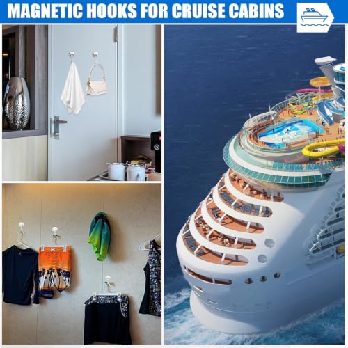 Magnetic Hooks Magnet Hook for Cruise Cabins Fridge 120LBS 8 Pack (50 Count)