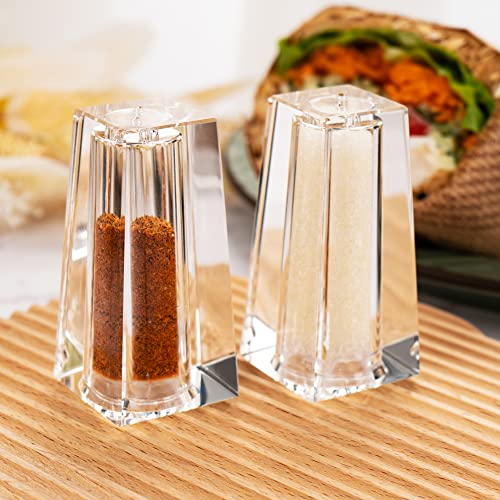 Salt and Pepper Shaker Set Spice Dispenser Refillable Design Cut Crystal Seasoning Shaker Kitchen Decor for Cooking Table