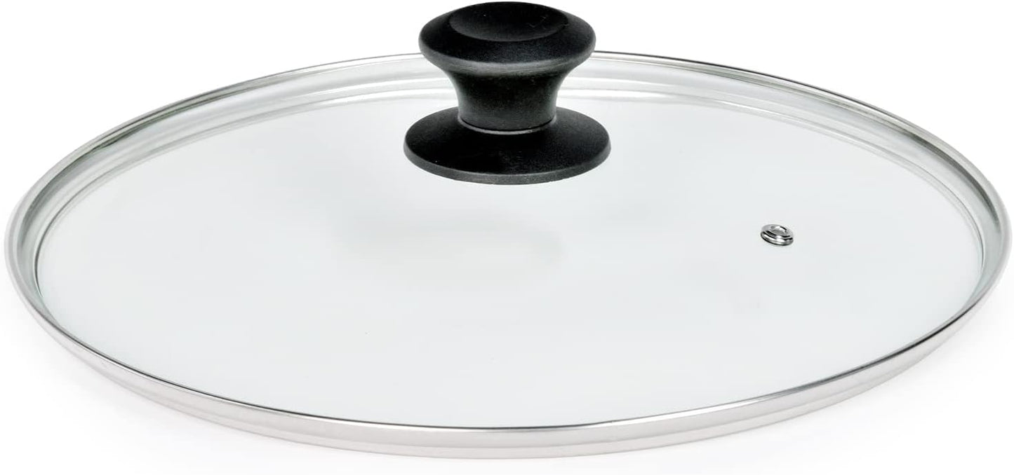 10.25 In Glass Lid for Frying Pan, Tempered Replacement Cover for All 10.25 inches Cookware for Skillets, Round Cast Iron, Cast Aluminium, Stainless Steel Pans &Pots