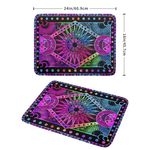 Purple Absorbent Dish Drying Mat Sun and Moon Microfiber Drying Pad for Kitchen Counter Decor Large
