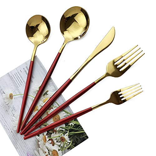 Red Gold Silverware Set (6 Count)