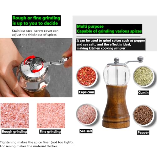 Manual Pepper Mills Wooden Salt Pepper Grinder Set Kitchen Utensils Gadget