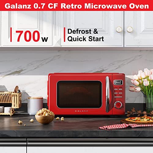 GLCMKZ07RDR07 Retro Countertop Microwave Oven with Auto Cook & Reheat