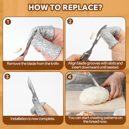 Folding Bread Lame Dough Scoring Tool with 10 Blades & Storage Box