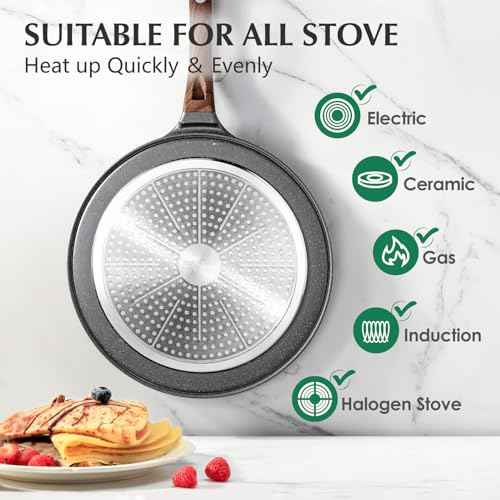 10 Inch Nonstick Crepe Pan Granite Coating Pancake Pan Gray