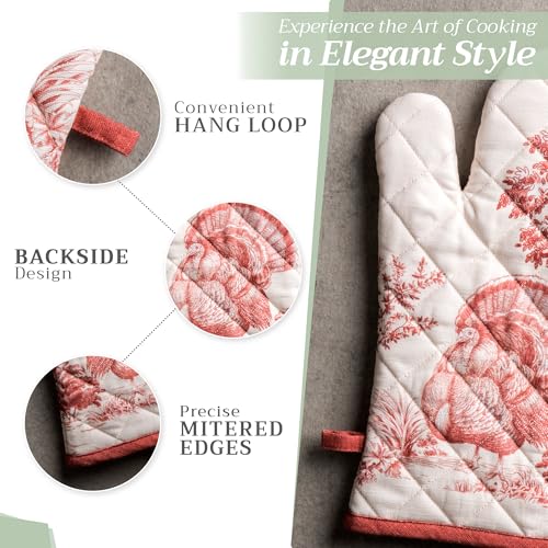 100% Cotton Oven Mitt & Pot Holder Set