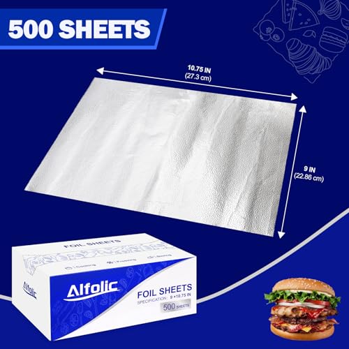 9" x 10.75" Aluminum Foil Sheets 500 count