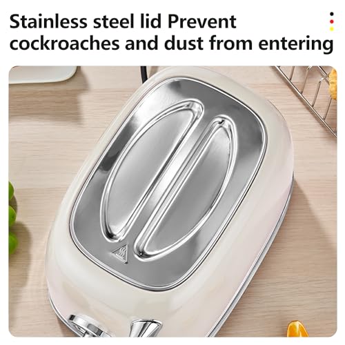Cream Retro 2‑Slice Bread Toaster
