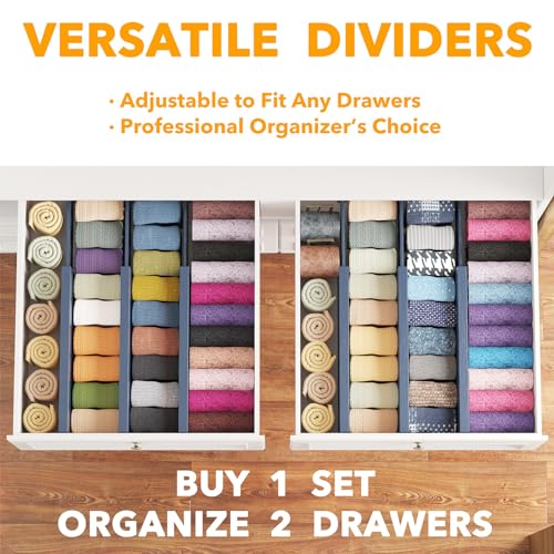 Bamboo Dresser Drawer Dividers 6 Pack (6 Count)
