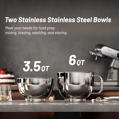 Stand Mixer 3.5QT&6QT Bowls Mixers Kitchen Electric Stand Mixer Gray