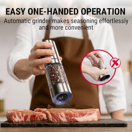 Rechargeable Electric Salt and Pepper Mill Set with Large Capacity