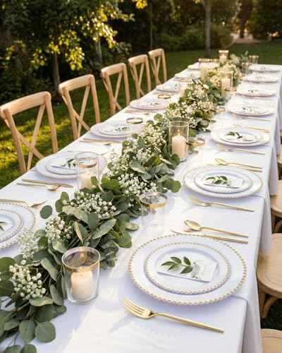 180Pcs White and Gold Dinnerware Set (180 Count)
