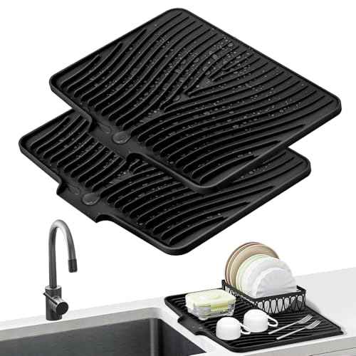 Silicone Dish Drying Mat for Kitchen Counter (2 Count)