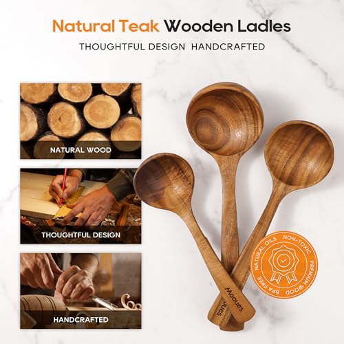 Wooden Ladle for Soup (3 Count)