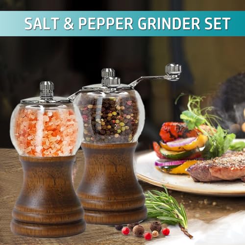 Manual Pepper Mills Wooden Salt Pepper Grinder Set Kitchen Utensils Gadget