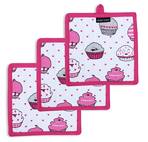 Heat Resistant Pot Holders Set of 3 Nonslip Multipurpose Hot Pads for Cooking and Baking (3 Count)